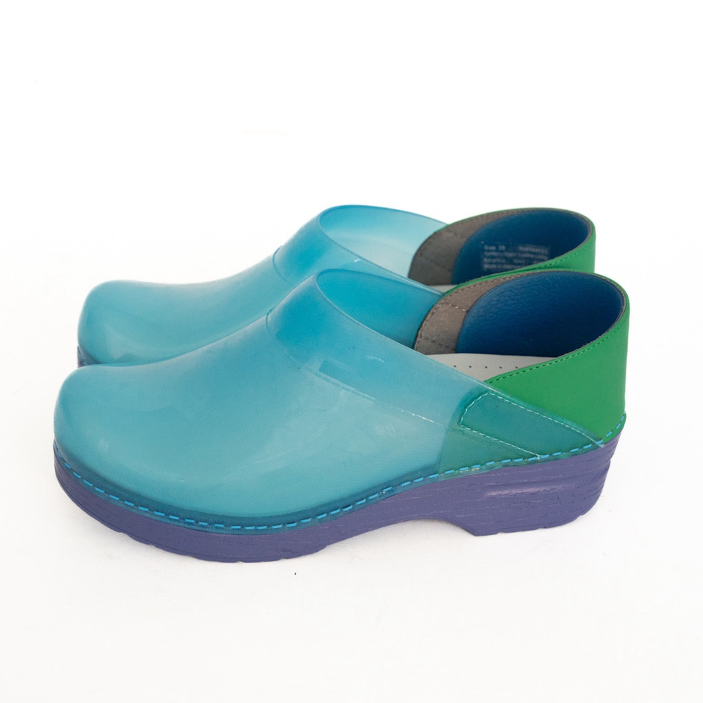 Dansko Professional - Translucent Blue Clogs Size… - image 9